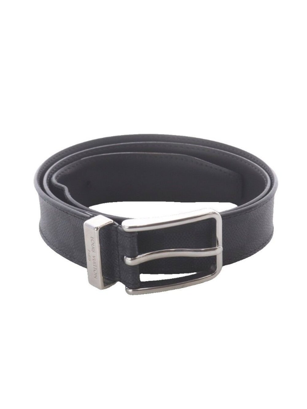 Louis Vuitton Ceinture Pont Neuf Belt Canvas Leather Black AD